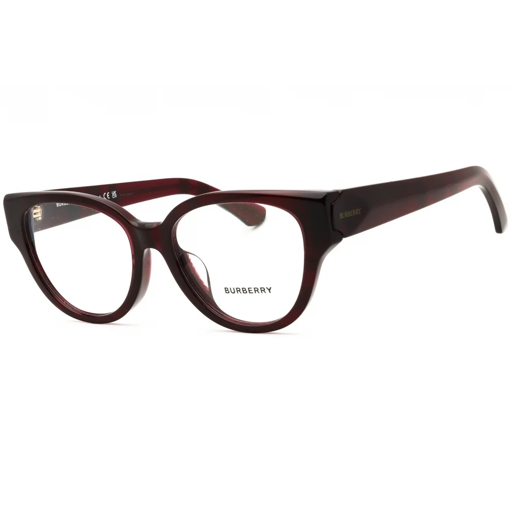 NWT Burberry 0BE2421F Checkered Red Round 53mm Eyeglasses